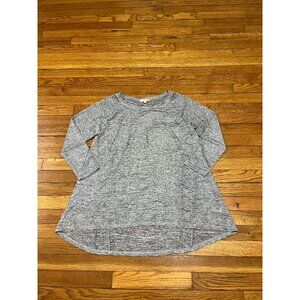 Joan Vass Shirt Women's Long Sleeve Tunic Top Size Large Gray NWT $78.00